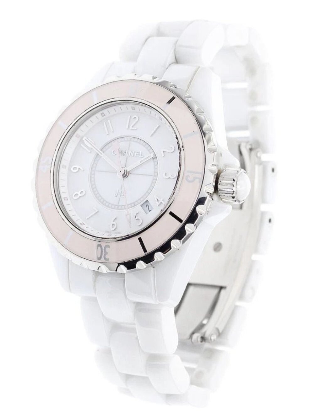 CHANEL J12 soft pink H4467 White ceramic Quartz Ladies Watch - Picture 3 of 7